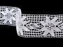 Cotton bobbin lace insert 75441, width 55 mm, white - 4/4