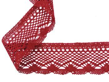 Cotton bobbin lace 75414, width 55 mm, cranberry - 4