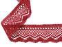 Cotton bobbin lace 75414, width 55 mm, cranberry - 4/5