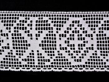 Cotton bobbin lace 75450, width 115 mm, white - 4