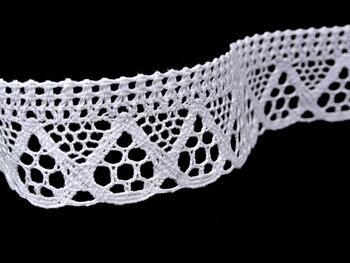 Cotton bobbin lace 75453, width 40 mm, white - 4