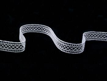 Cotton bobbin lace insert 75454, width 10 mm, white - 4