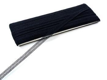 Cotton bobbin lace insert 75454, width 10 mm, black - 4