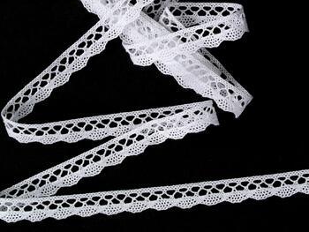 Cotton bobbin lace 75512, width 10 mm, white - 4