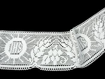 Cotton bobbin lace 75514, width 103 mm, white - 4