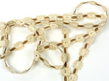 Bobbin lace No. 75527 ecru/dark beige | 30 m - 4