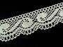 Cotton bobbin lace 75566, width 45 mm, light cream - 4/6