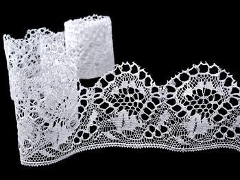 Cotton bobbin lace 75116, width 82 mm, white mercerized - 4