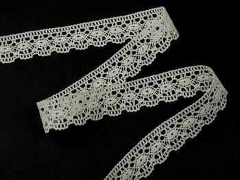 Cotton bobbin lace 81041, width 19 mm, light cream - 4