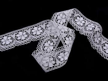 Cotton bobbin lace 81044, width 52 mm, white - 4