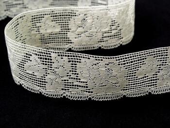 Cotton bobbin lace 81094, width 36 mm, light cream - 4