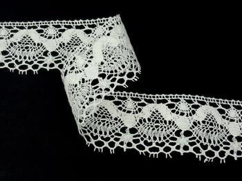 Linen bobbin lace 81289, width 53 mm, 100% linen bleached - 4