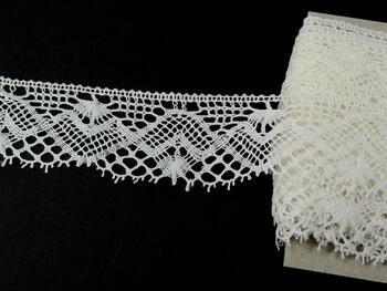 Linen bobbin lace 81294, width 50 mm, 100% linen bleached - 4