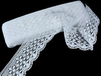 Cotton bobbin lace 81933, width 70 mm, white - 4