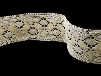 Cotton bobbin lace insert 81026, width 62 mm, ecru - 4