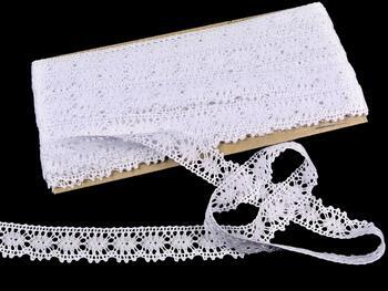 Cotton bobbin lace 82176, width 22 mm, white - 4