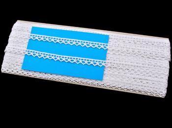 Cotton bobbin lace 82195, width 10 mm, white - 4