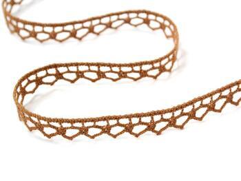 Cotton bobbin lace 82195, width 10 mm, terracotta - 4