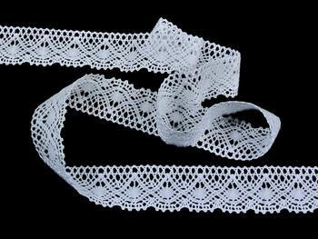 Cotton bobbin lace 82231, width 32 mm, white - 4