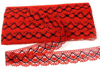 Bobbin lace No. 82231 red/blueblack | 30 m - 4