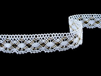 Bobbin lace No. 82231 white/gold | 30 m - 4