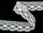 Cotton bobbin lace 82231, width 32 mm, white/Lurex silver - 4/5