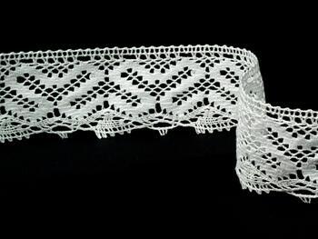 Cotton bobbin lace 82233, width 45 mm, white - 4