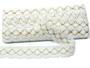 Cotton bobbin lace 82231, width 32 mm, white/Lurex gold - 4/5