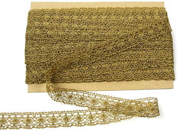 Bobbin lace No. 82308 gold antique | 30 m - 4