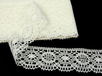 Linen bobbin lace 82339, width 58 mm, 100% linen bleached - 4