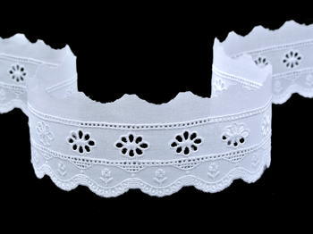 Embroidery lace No. 65099 white | 9,1 m - 5