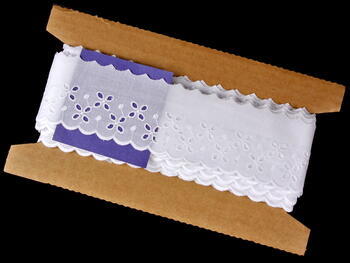 Embroidery lace No. 65009 white | 9,1 m - 5