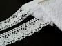 Cotton bobbin lace insert 73002, width 32 mm, white - 5/5