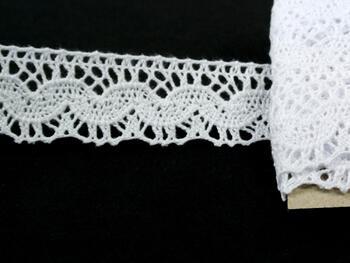 Cotton bobbin lace 73007, width 30 mm, white - 5