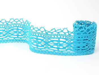 Cotton bobbin lace 75037, width 57 mm, turquoise - 5