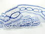 Cotton bobbin lace 75037, width 57 mm, white/royal blue - 5/5