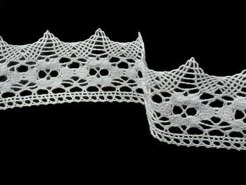 Cotton bobbin lace 75050, width 60 mm, white - 5