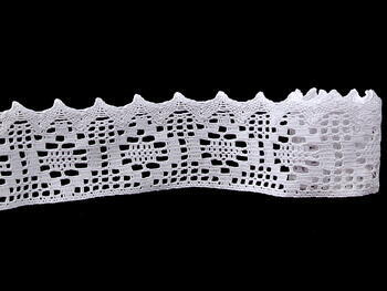 Cotton bobbin lace 75059, width 81 mm, white - 5