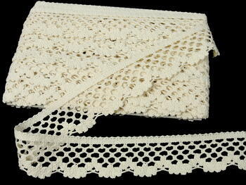 Cotton bobbin lace 75067, width 47 mm, ecru - 5