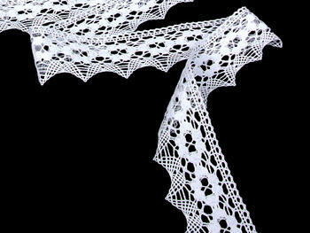 Cotton bobbin lace 75069, width 42 mm, white - 5