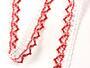 Cotton bobbin lace 75087, width 19 mm, white/red - 5/5