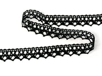 Cotton bobbin lace 75087, width 19 mm, black - 5