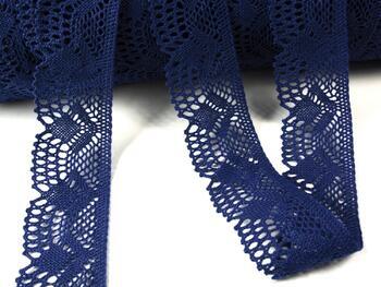 Cotton bobbin lace 75098, width 45 mm, blue - 5