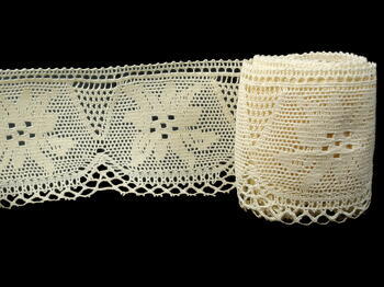 Cotton bobbin lace 75112, width 80 mm, ecru - 5
