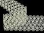 Cotton bobbin lace 75121, width 80 mm, ecru/dark linen gray - 5/5