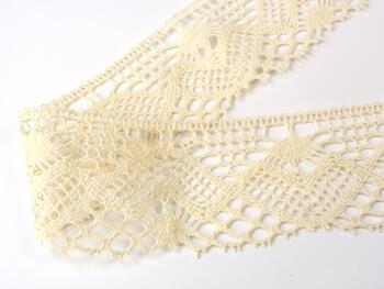 Cotton bobbin lace 75132, width 65 mm, ecru - 5