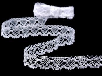 Cotton bobbin lace 75133, width 19 mm, white - 5