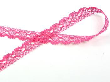 Cotton bobbin lace 75133, width 19 mm, fuchsia - 5