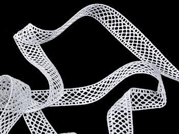 Cotton bobbin lace insert 75151, width 20 mm, white - 5