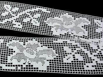 Cotton bobbin lace insert 75152, width 115 mm, white - 5